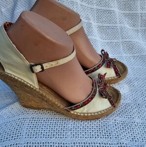 Seychelles Alpine open toe jute wedge sandals 8 NEW